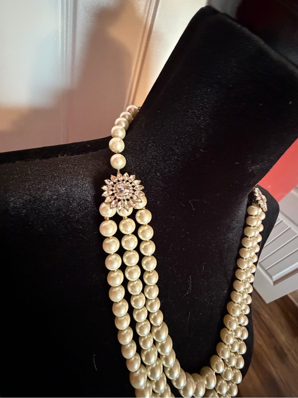 Pearl and Gold Bead Choker Necklace - Women's Jewelry